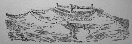 Abb. 40. Rethra von Westen gesehen. Rekonstruktion von R. Koldewey.