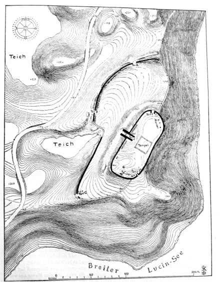 Abb. 14. Plan der Burg Rethra von Rob. Koldewey 1:2000