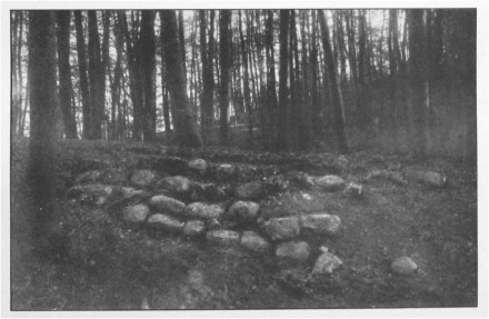 Tafel VIII b) Rethra: Steinverkleidung der Wallfront nördlich von Tor A (Vorwall)